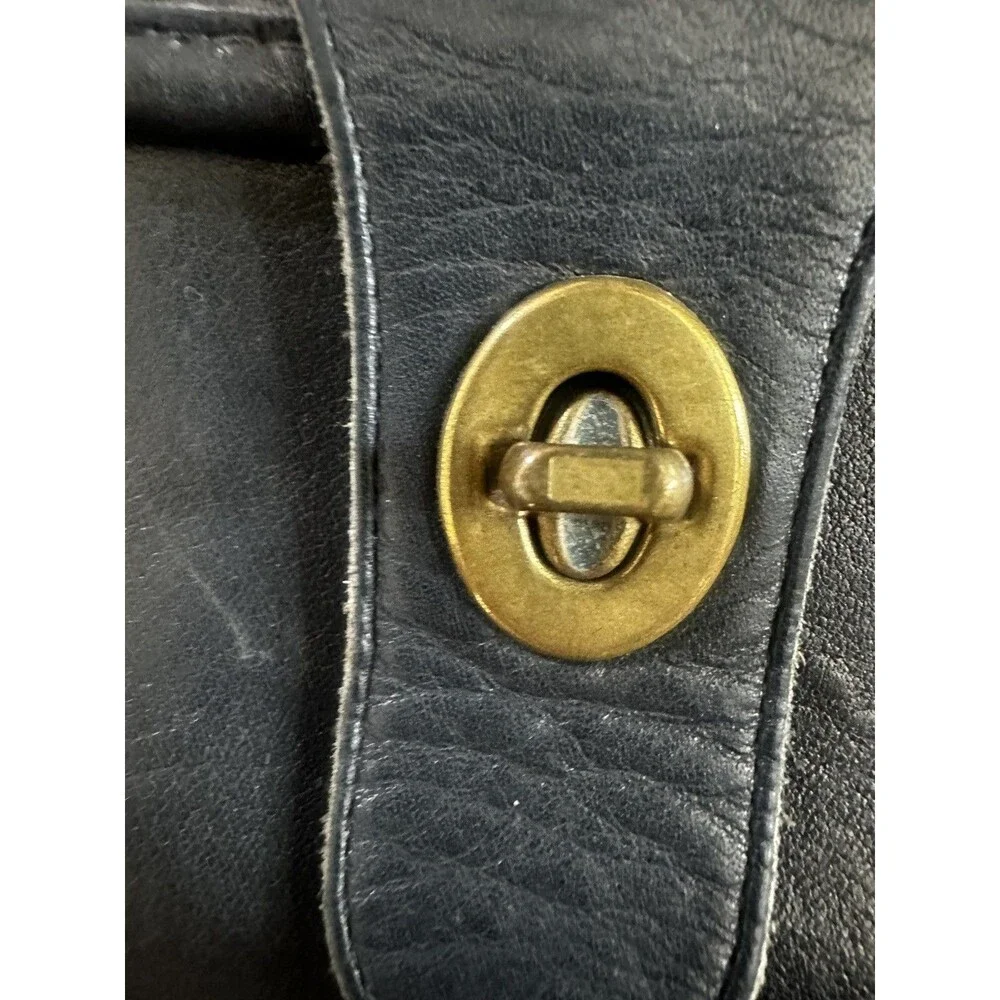 Vintage 90s COACH   Willis Black Satchel Purse w/ Gold Hardware